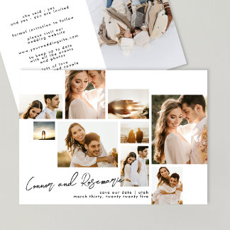 Save The Date Collage moderne personnalisable Multi 10 photo