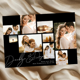 Save The Date Collage moderne personnalisable Qr Code Multi Phot