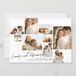 Save The Date Collage moderne personnalisable Qr Code Multi Phot