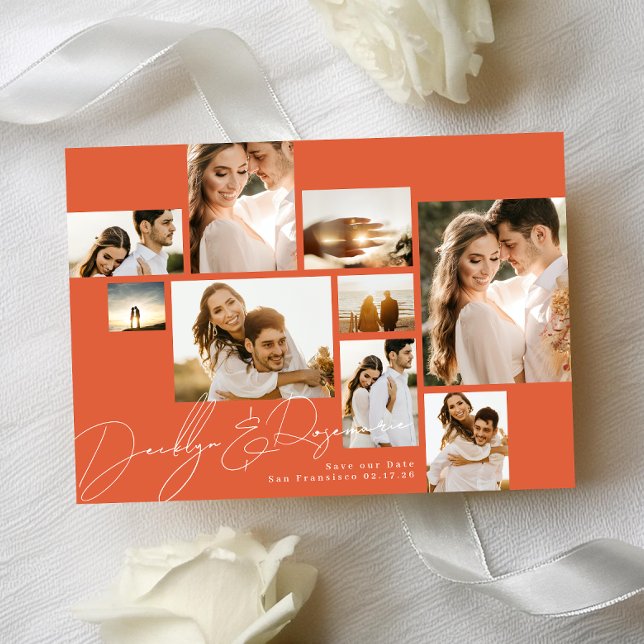 Save The Date Collage moderne Verona Sunset Multi Photo (Créateur téléchargé)
