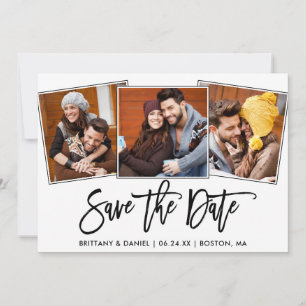 Save The Date Collage photo 3 écriture Modern Brush Script