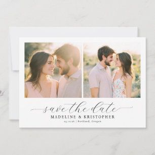 Save The Date Collage photo beige chaud romantique