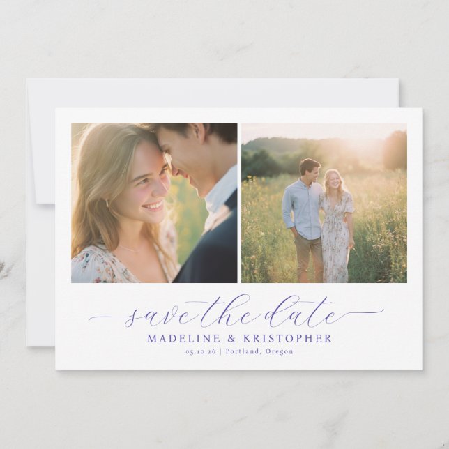 Save The Date Collage photo beige romantique (Devant)