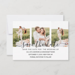 Save The Date Collage photo de couple à la typographie simple et