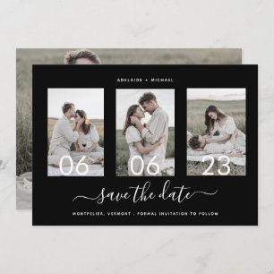 Save The Date Collage photo de script romantique moderne