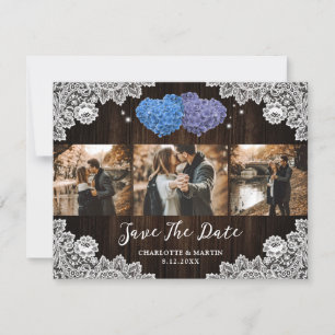 Save The Date Collage photo Mariage violet et bleu