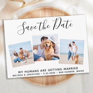 Save The Date Collage photo personnalisé Mariage chien animal de