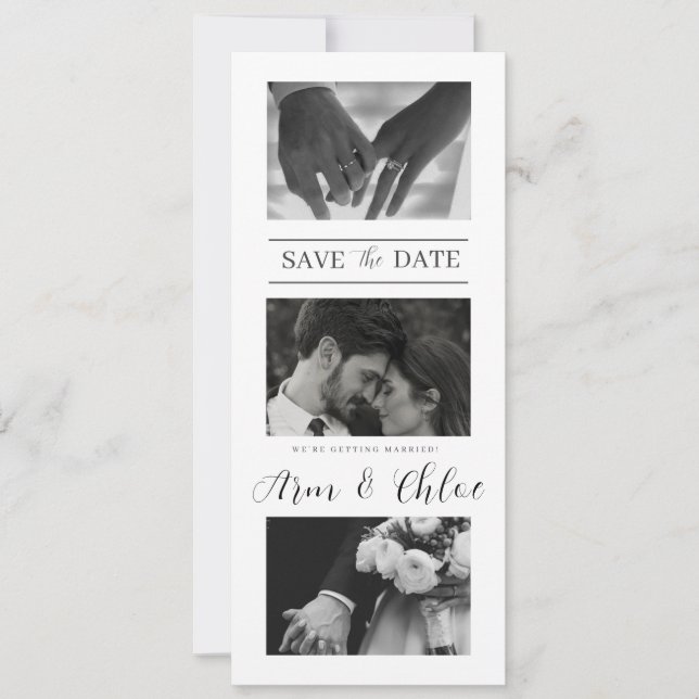 Save The Date Collage photo pour faire part de mariage moderne (Devant)