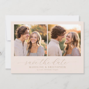 Save The Date Collage photo romantique beige joyeux