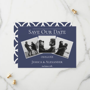 Save The Date Collage photo simple 3 Marine Enregistrer La Dat