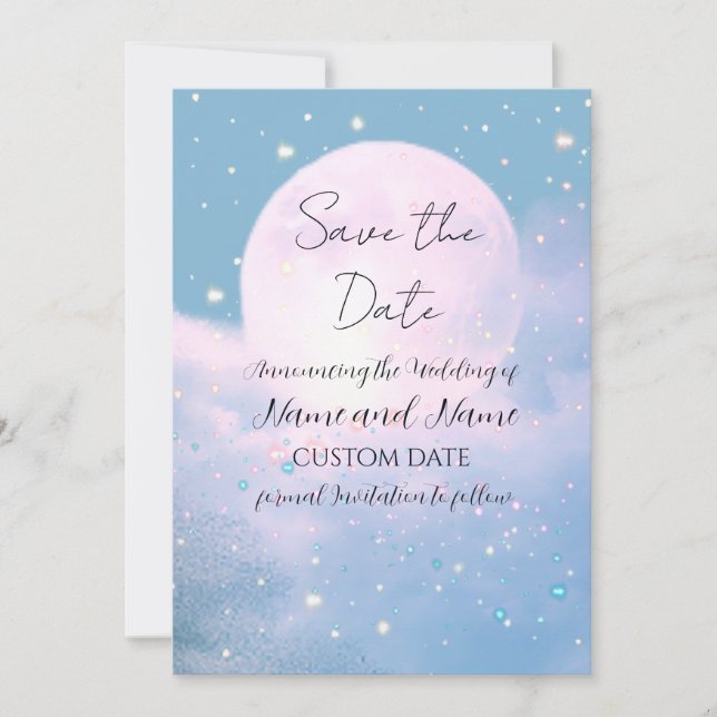 Save The Date Collection de mariage atmosphérique Moonlight Shim (Devant)