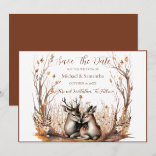 Save The Date Collection de mariage Cerf Rustique d'Automne