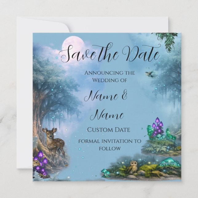 Save The Date Collection de mariage Élégance Bioluminescente (Devant)