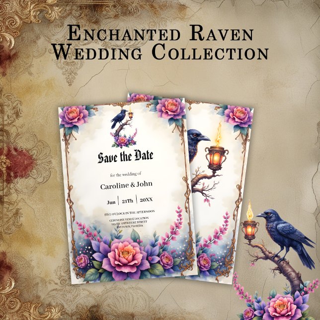Save The Date Collection de mariage Enchanted Raven Wedding  (Créateur téléchargé)