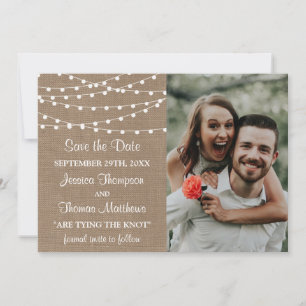 Save The Date Collection de Mariages Rustic Burlap