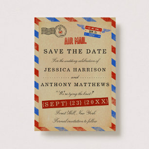 Save The Date Collection de Mariages Vintages Airmail