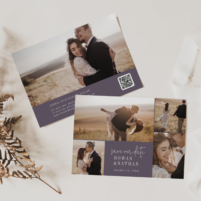Save The Date Collection photo moderne chic Plum violet (Créateur téléchargé)