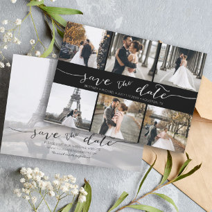 Save The Date Collection photo moderne Enregistrer la date Noir