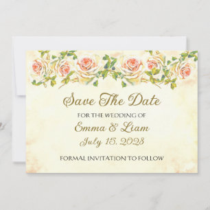 Save The Date Collection Rose Antique - Enregistrer Le Mariage D
