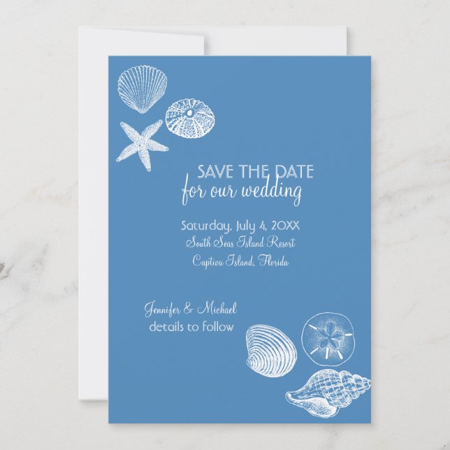 Save The Date Collection Seashell Enregistrer la date de l'annon (Devant)