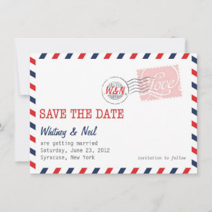 Save The Date Collection Service Postal de sauvegarde rouge