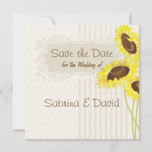Save The Date Collection Sunflowers And Stripes Enregistrer la d