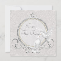 Colombes blanches et perles dentelle de Paisley fa