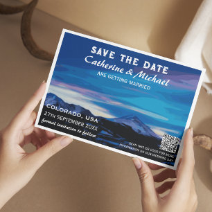 Save The Date Colorado Mountain Mariage Travel QR Code