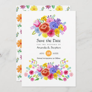 Save The Date Coloré Floral mexicain Mariage Fiesta
