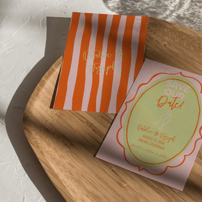 Save The Date Coloré Illustré main dessiné Mariage peint (Créateur téléchargé)