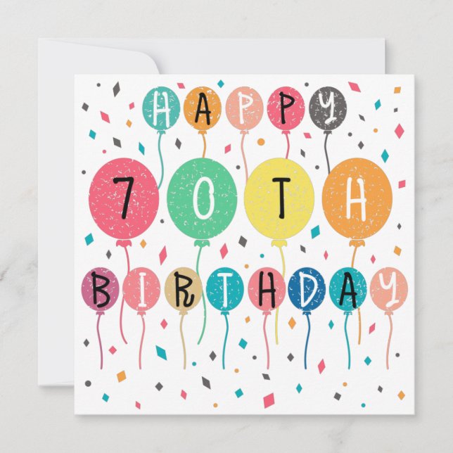 Save The Date Colorful Happy 70e anniversaire (Devant)