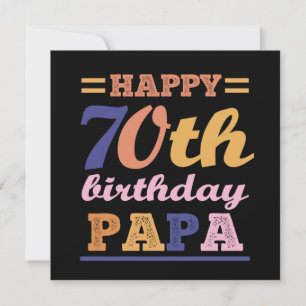 Save The Date Colorful Happy 70th Birthday Papa Dit Citation