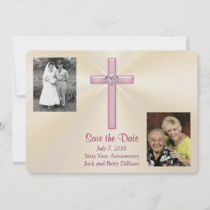 Save The Date Commandes spéciales Croix rose Enregistrer les car