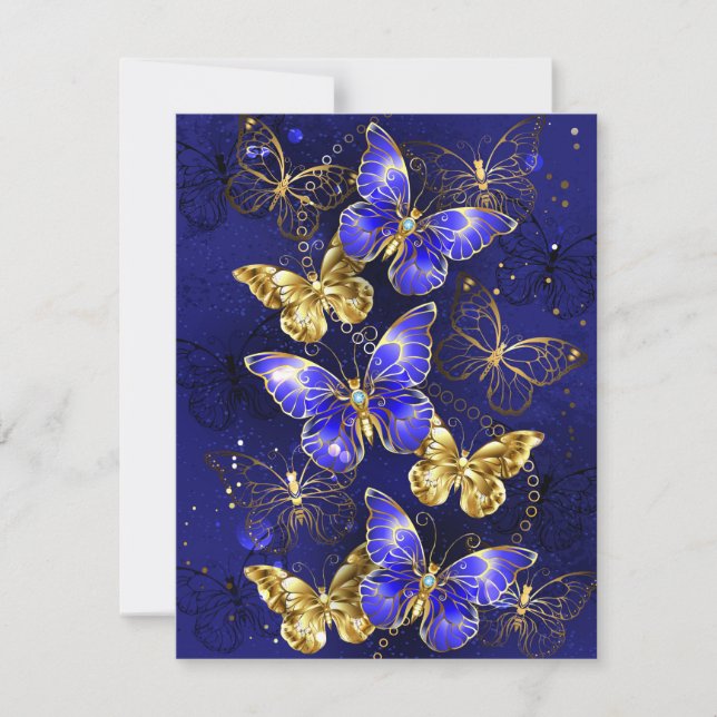 Save The Date Composition avec papillons Sapphire (Devant)