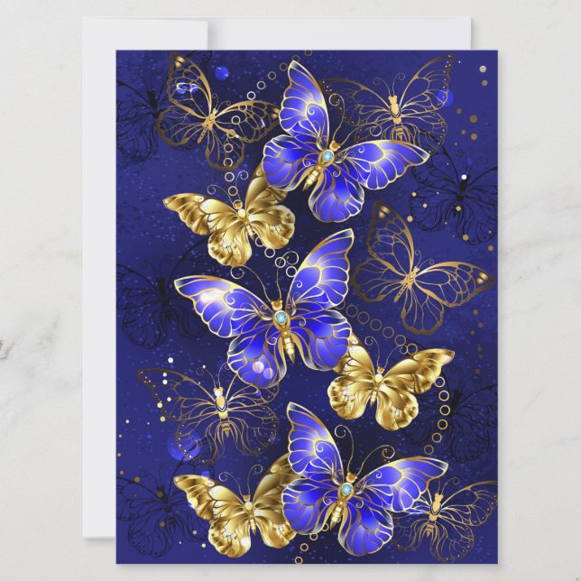 Save The Date Composition avec papillons Sapphire (Devant)