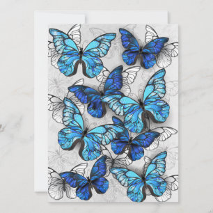 Save The Date Composition des White and Blue Butterflies