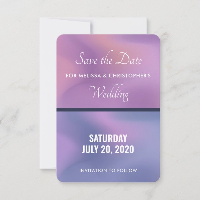 Save The Date Conception abstraite moderne de l'étirement rose e (Devant)