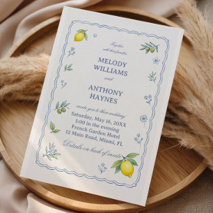 Save The Date Conception d'annonce florale de citron méditerrané