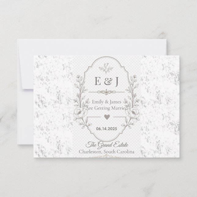 Save The Date Conception de célébration de mariage romantique de (Devant)