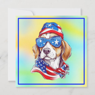 Save The Date Conception de chien patriotique du 4 juillet 
