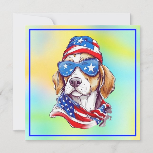 Save The Date Conception de chien patriotique du 4 juillet  (Devant)