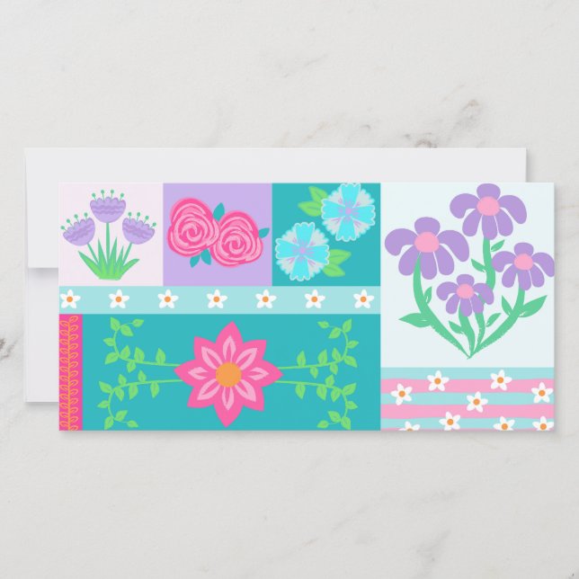 Save The Date Conception de fleurs vibrantes en fleurs (Devant)