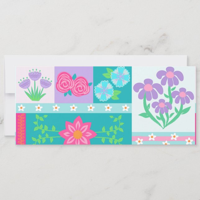 Save The Date Conception de fleurs vibrantes en fleurs (Devant)