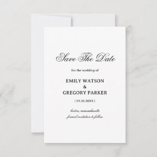 Save The Date Conception de mariage élégante minimaliste