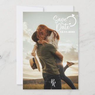 Save The Date Conception de photo complète avec écriture moderne