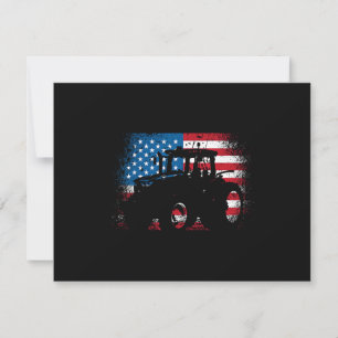 Save The Date Conception de tracteur drapeau USA pour agriculteu