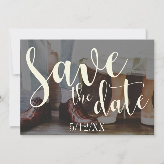 Save The Date Conception de typographie de photo romantique douc (Devant)