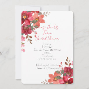 Save The Date Conception florale rose de la douche nuptiale Invi
