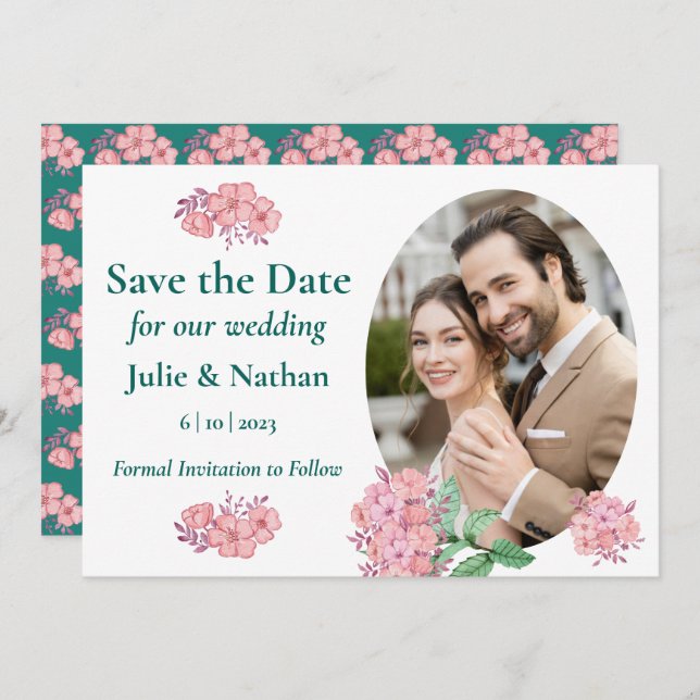 Save The Date Conception Florale Traditionnelle Appartement Enre (Devant / Derrière)