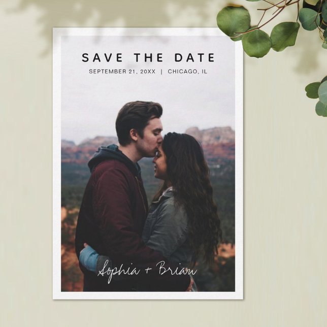 Save The Date Conception photo simple avec bordure blanche (Créateur téléchargé)